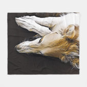 Borzoi Art Fleece Throw Deken (Voorkant (Horizontaal))