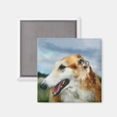 Borzoi Art Gifts Magneet (Voorkant / Achterkant)