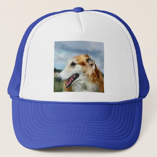 Borzoi Art Gifts Trucker Pet (Voorkant)