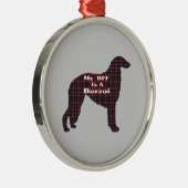 Borzoi BFF Metalen Ornament (Rechts)