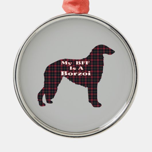 Borzoi BFF Metalen Ornament (Voorkant)
