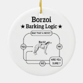 Borzoi blaffende logica grappige hondeneigenaar sa keramisch ornament (Achterkant)