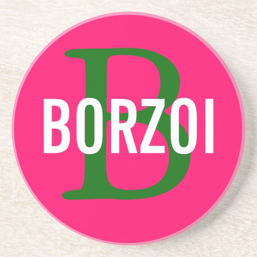 Borzoi Breed Monogram Design Zandsteen Onderzetter (Voorkant)