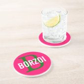 Borzoi Breed Monogram Design Zandsteen Onderzetter (Zijkant)
