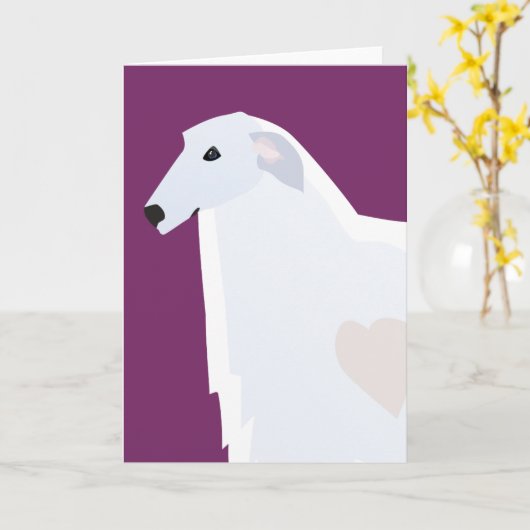 Borzoi Breed Sjabloon Design (Gele Bloem)