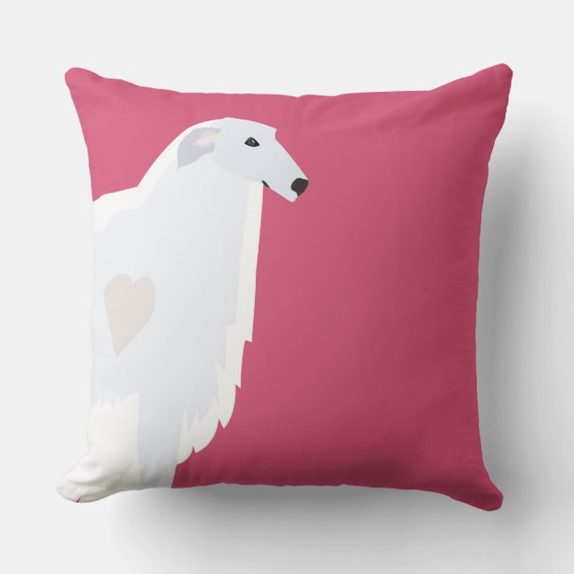 Borzoi Breed Sjabloon Design Kussen (Voorkant)