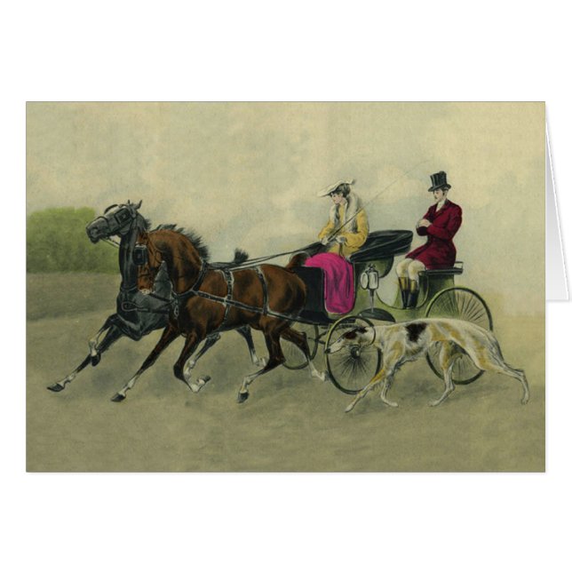 Borzoi Carriage Ride Card (Voorkant Horizontaal)