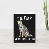 Borzoi Christmas I'm Fine Everything Is Fine  Kaart (Voorkant)