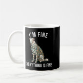 Borzoi Christmas I'm Fine Everything Is Fine  Koffiemok (Links)