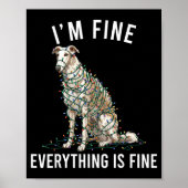 Borzoi Christmas I'm Fine Everything Is Fine  Poster (Voorkant)