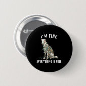 Borzoi Christmas I'm Fine Everything Is Fine Ronde Button 5,7 Cm (Voorkant /achterkant)
