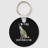 Borzoi Christmas I'm Fine Everything Is Fine  Sleutelhanger (Voorkant)