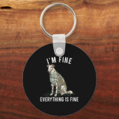 Borzoi Christmas I'm Fine Everything Is Fine Sleutelhanger (Voorkant)