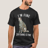 Borzoi Christmas I'm Fine Everything Is Fine  T-shirt (Voorkant)