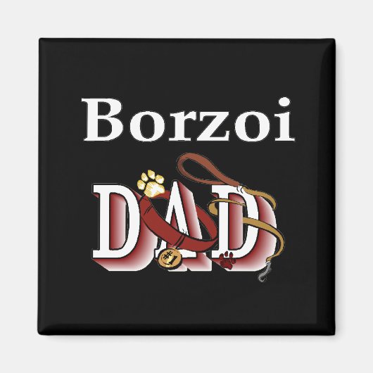 borzoi dad Magnet (Voorkant)