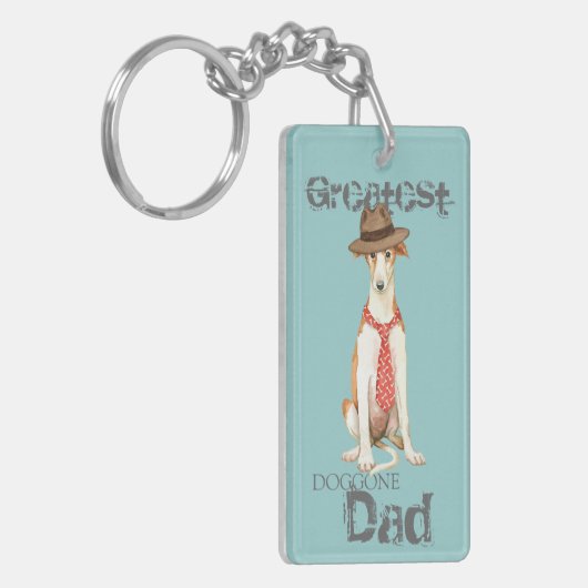 Borzoi Dad Sleutelhanger (Voorkant Links)
