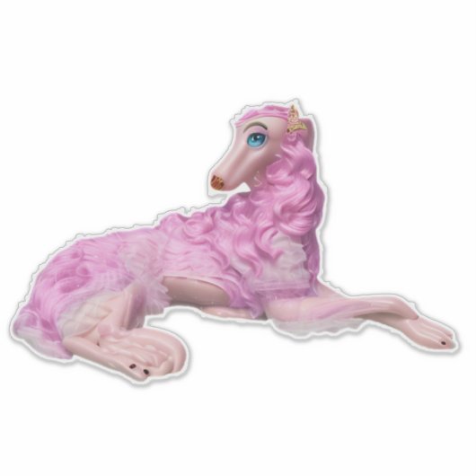 Borzoi Die Cut Vinyl Sticker (Voorkant)
