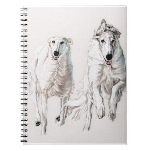 Borzoi die een Russische Wolfhound Dog Art-laptop  Notitieboek