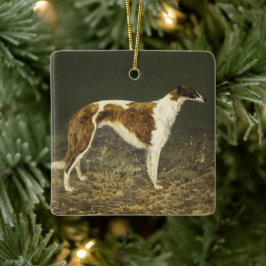  Borzoi die kerstversiering schilderen Keramisch Ornament