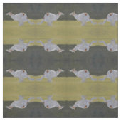 Borzoi Dog Art Fabric Stof (Swatch)