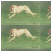 Borzoi Dog Art Fabric Stof (Close Up)