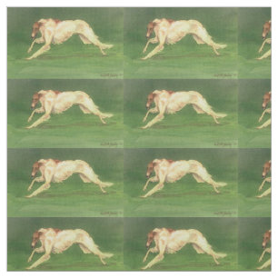 Borzoi Dog Art Fabric Stof