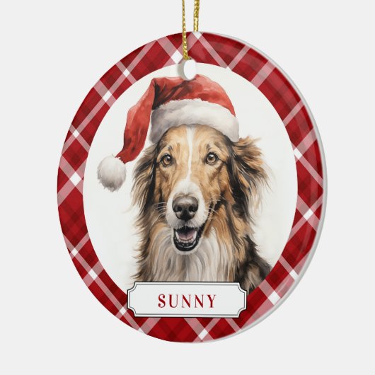 Borzoi Dog Ceramic Circle Ornament (Links)