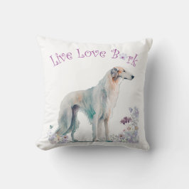 Borzoi Dog Mom Floral Kussen