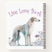 Borzoi Dog Mom Floral Notitieboek (Achterkant)