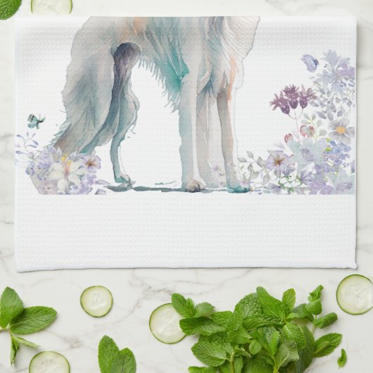 Borzoi Dog Mom Floral Theedoek (Gevouwen)