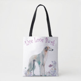 Borzoi Dog Mom Floral Tote Bag