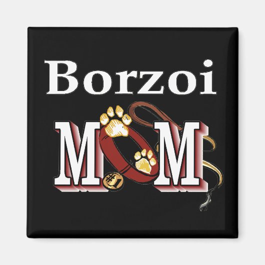 Borzoi Dog MOM Magneet (Voorkant)