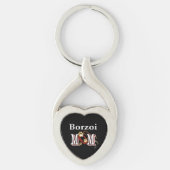 Borzoi Dog MOM Sleutelhanger (Voorkant)