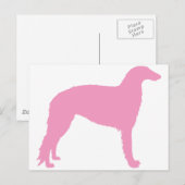 Borzoi Dog (roze) Briefkaart (Voorkant / Achterkant)