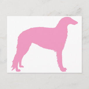 Borzoi Dog (roze) Briefkaart