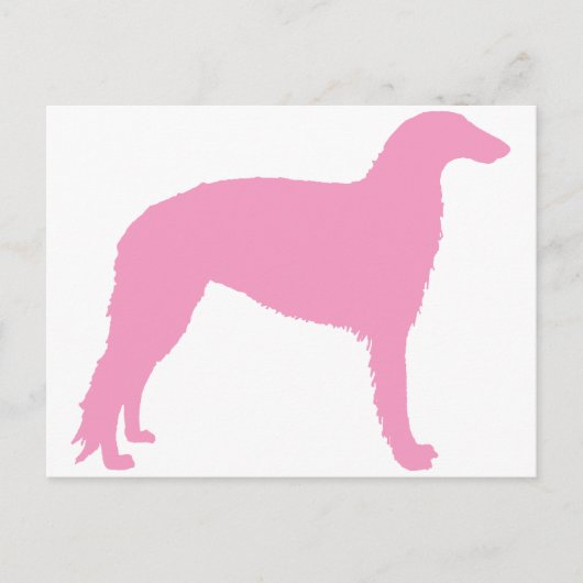 Borzoi Dog (roze) Briefkaart (Voorkant)