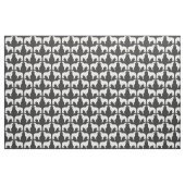 Borzoi Dog Silhouettes Grey and White Patterned Stof (Fat Quarter)