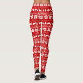 Borzoi Dog Silhouettes Kerstvakantie Patroon Leggings (Achterkant)