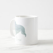 Borzoi Dog Waterverf Design Koffiemok (Voorkant links)