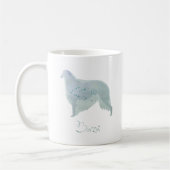 Borzoi Dog Waterverf Design Koffiemok (Links)