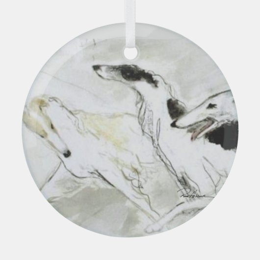 Borzoi door Hevener Glass Ornament (Voorkant)