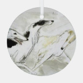 Borzoi door Hevener Glass Ornament (Achterkant)