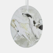 Borzoi door Hevener Glass Ornament (Voorkant Rechts)