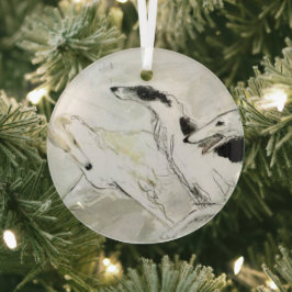 Borzoi door Hevener Glass Ornament