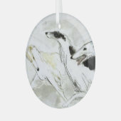 Borzoi door Hevener Glass Ornament (Voorkant links)