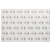 Borzoi Drawing Dog Art Fabric Stof (Fat Quarter)