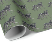 Borzoi Duo Profiel Kerst Inpakpapier (Rol Hoek)