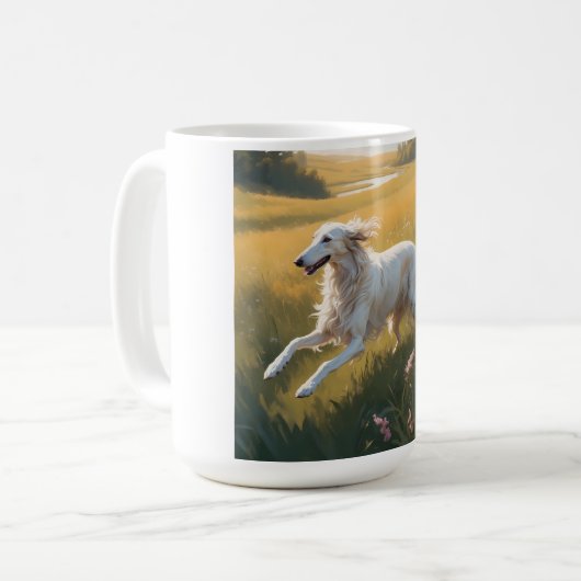 Borzoi Elegant Breed Coffee Mok (Voorkant links)