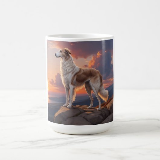 Borzoi Elegant Breed Coffee Mok (Center)