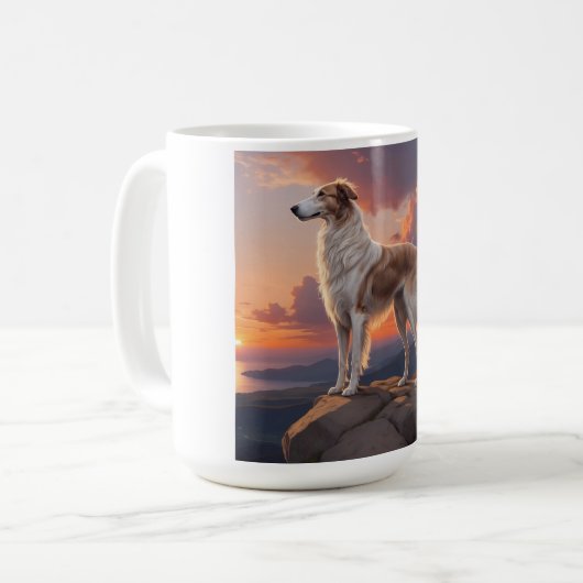 Borzoi Elegant Breed Coffee Mok (Voorkant links)